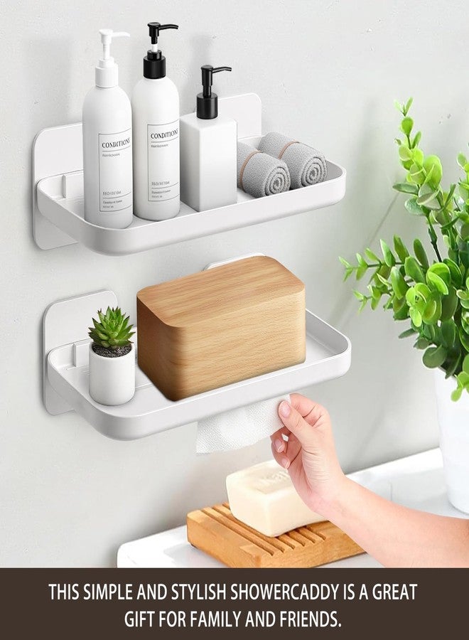 NGETC 4 Pack Floating Shelves for Wall, Self Adhesive Small Shelf, No Drill Adhesive Wall Shelf, Floating Shelves Damage-Free Expand Walls Space for Living Room Kitchen Bathroom (White) - Image 3